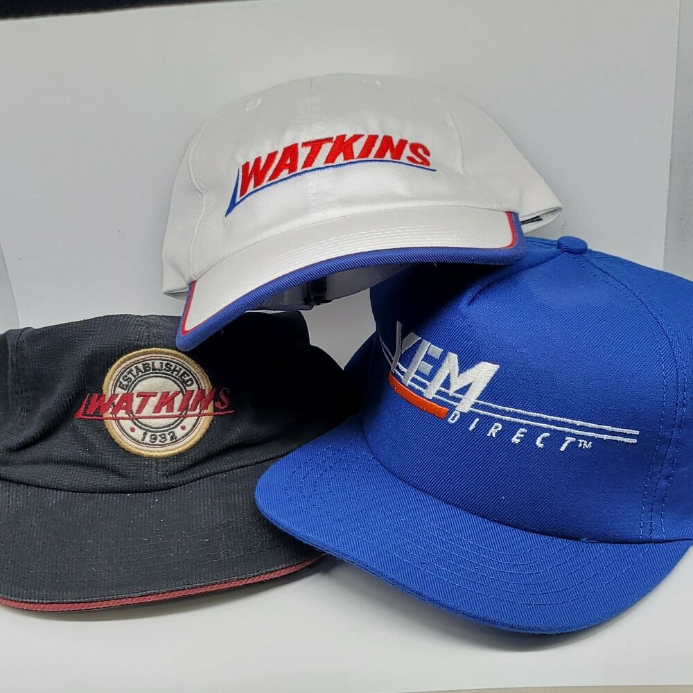 Lot of (3) USA Made Hats- 2 are K Brand Products-Watkins-YEM Direct